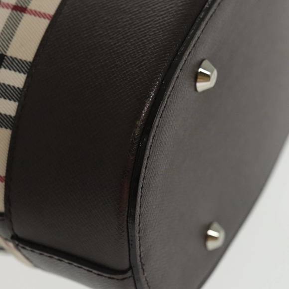 BURBERRY Nova Check Tote Bag Canvas Beige Brown Auth ki5135 - Picture 10 of 16